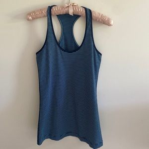 Lululemon Cool Racerback Hyper Stripe Blue Moon Inkwell